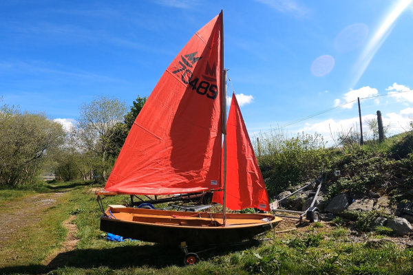 My first boat, Mochyn Du or "Black Pig" in English. Ready for a sail!