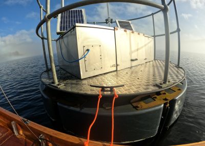 Mooring up to the Lake Bala weather station