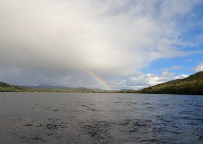 A rainbow across Lake Bala from my Mirror Dinghy