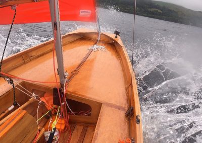 Mochyn DU, my Mirror Dinghy crashing through the waves whilst beating