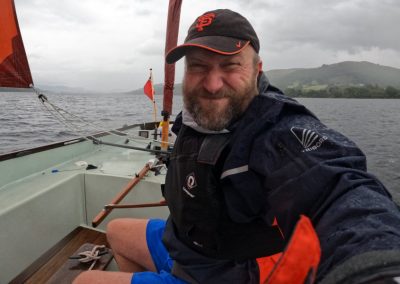 Sailing in the rain, it's not sunny all the time in North Wales!