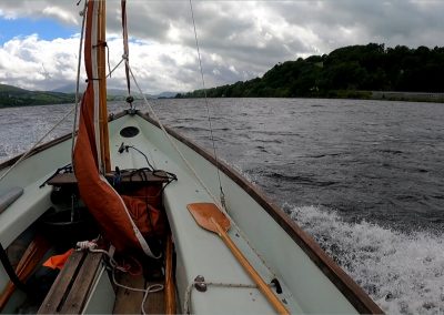 My Drascombe Lugger, Lulu Battling the waves on Lake Bala