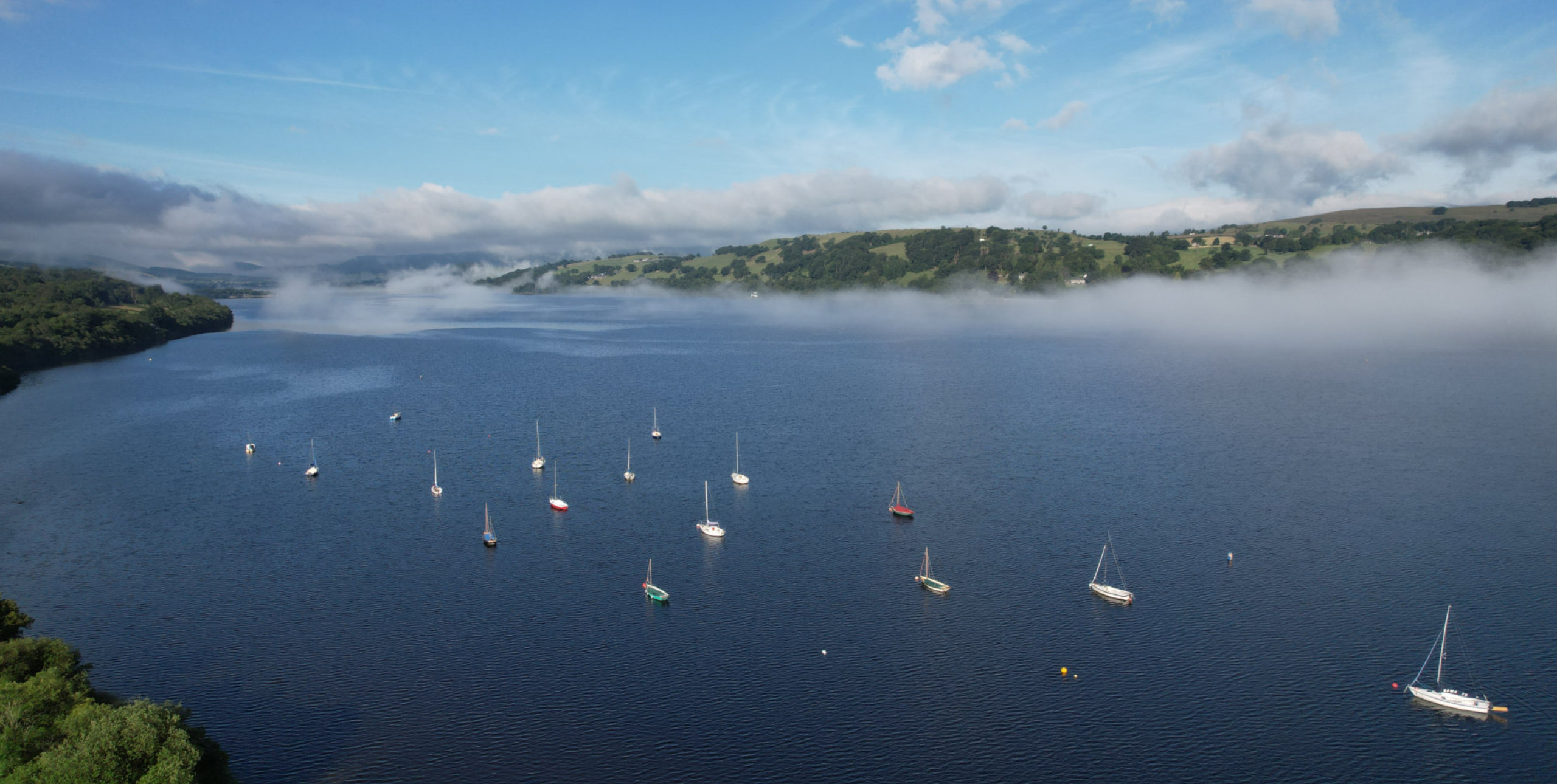 Lake Bala Moorings from drone