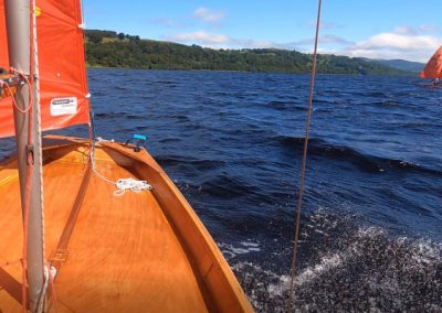 Racing another Mirror Dinghy on Lake Bala