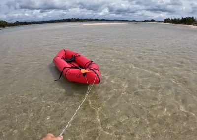 Tadpole my packraft on the beach